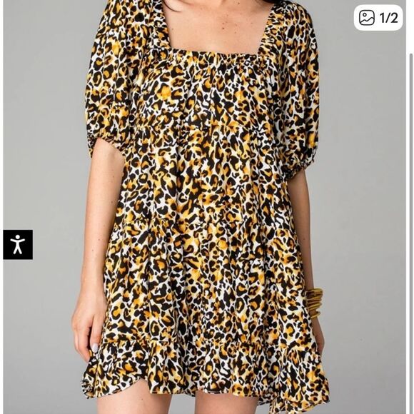 Buddy Love Becca Babydoll Dress Animal Print Allycat NEW - Picture 6 of 13